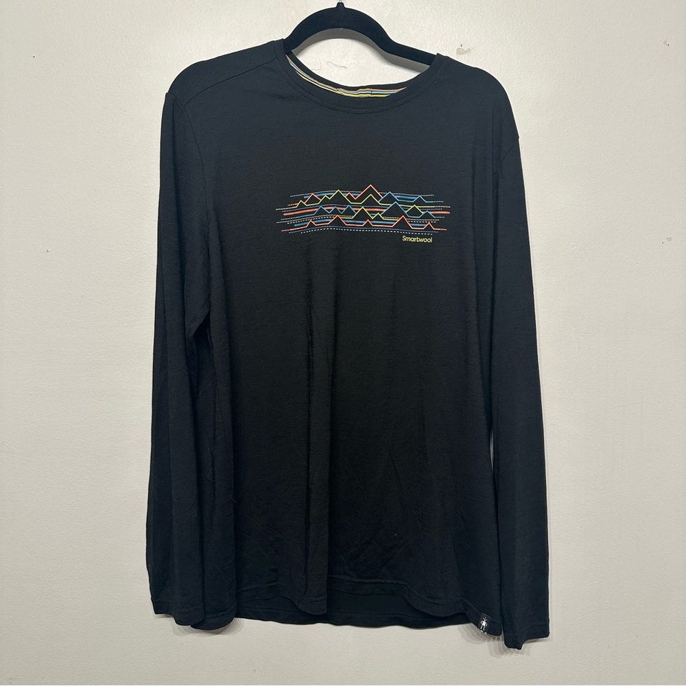 Smartwool Men's Merino Sport 150 Mountain Terrain LS Graphic T Shirt Large